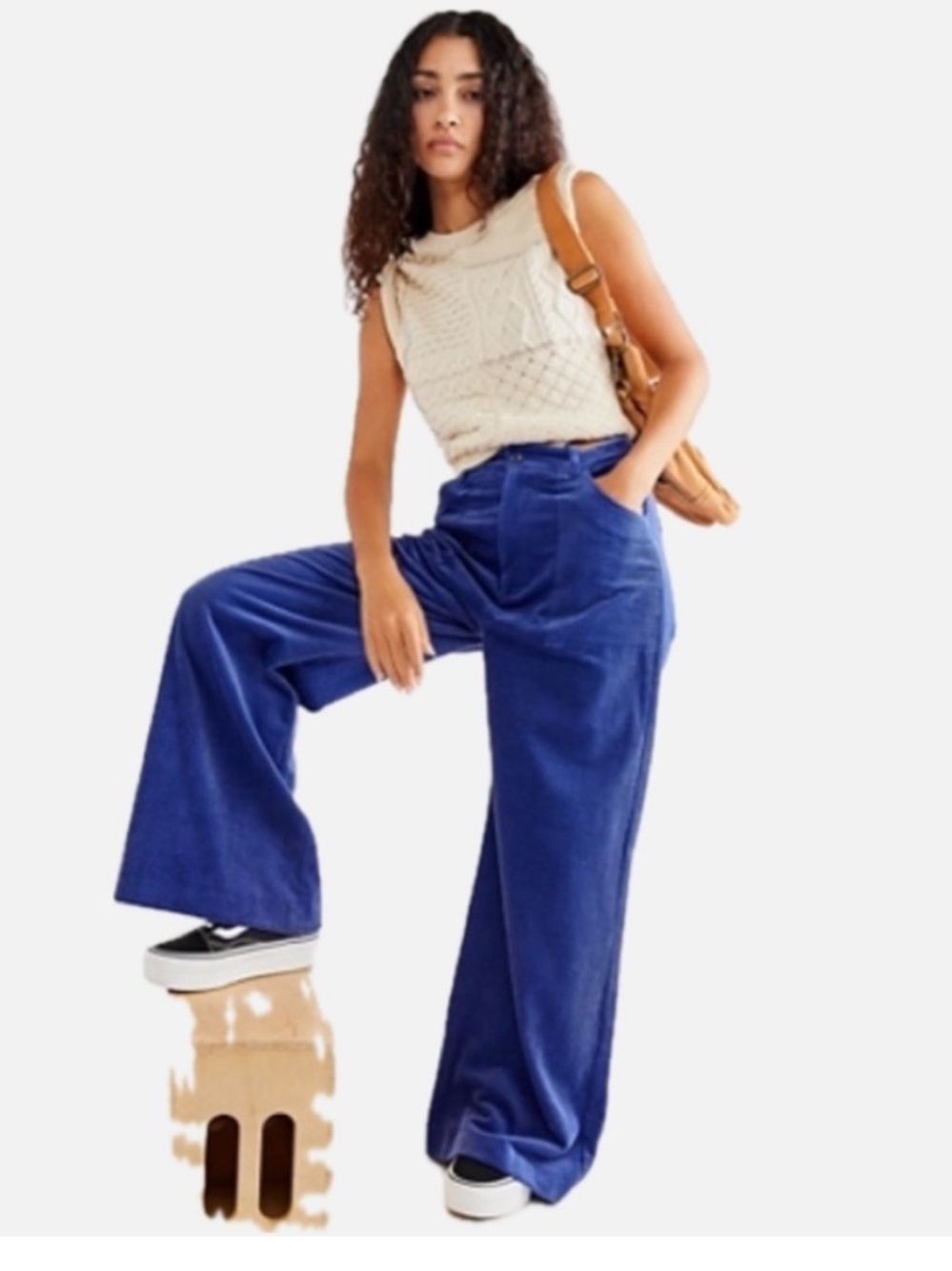 ROLLA'S Wide Leg Corduroy Pants in Deep Blue